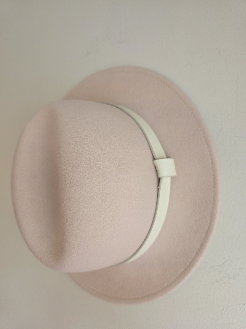 J.Crew Blush Pink Wool Fedora Hat M/L NWT Wide Brim Luxury Style - Picture 4 of 10